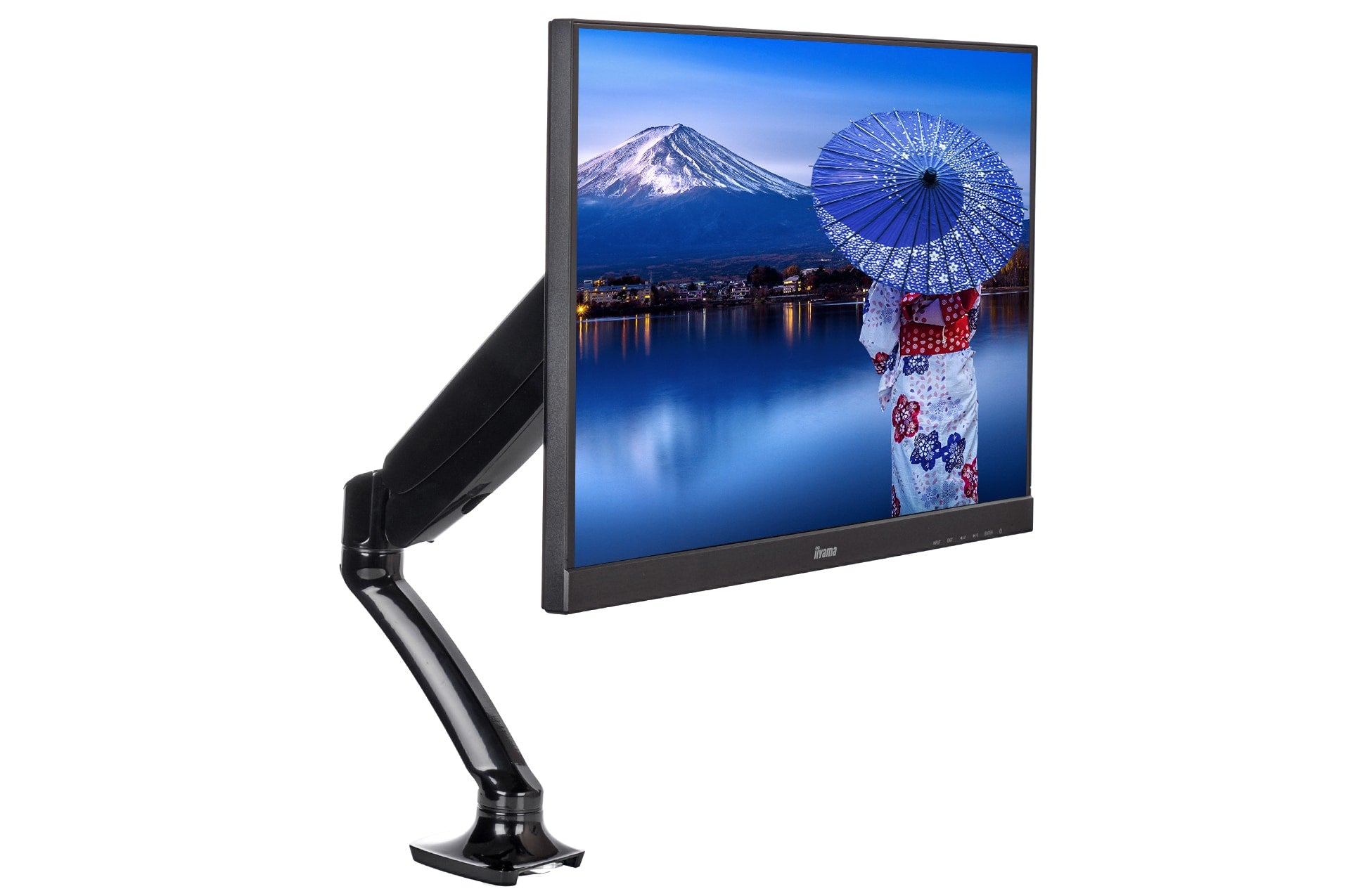 iiyama Monitorarm, Tischklemme, bis 27", VESA 100 × 100 mm, 5 kg, Gasfeder