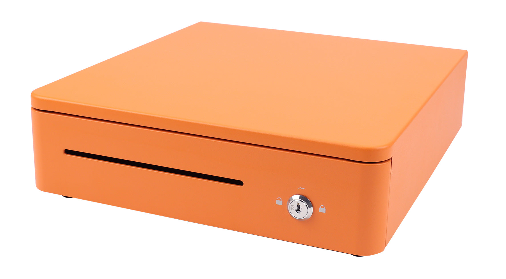 Olympia SD 330 – Kassenschublade, 4 Scheinfächer/8 Münzfächer, RJ‑11/RJ‑12, 330 × 355 × 104 mm, Orange