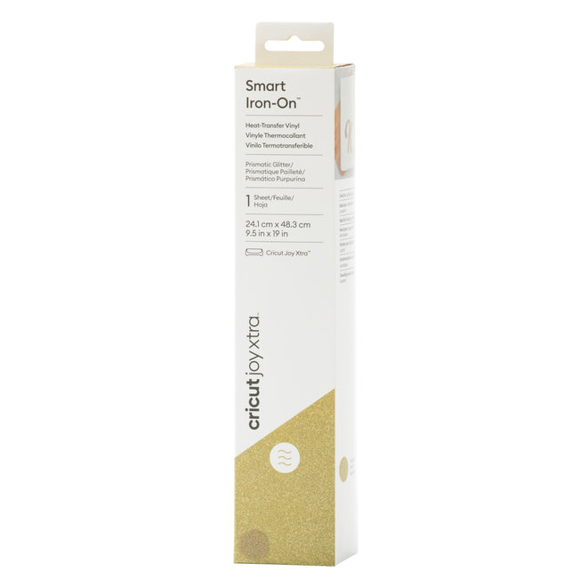 Cricut Aufbügelfolie – Glitzer – Gold – 241×483 mm – für Cricut Joy Xtra Schneideplotter