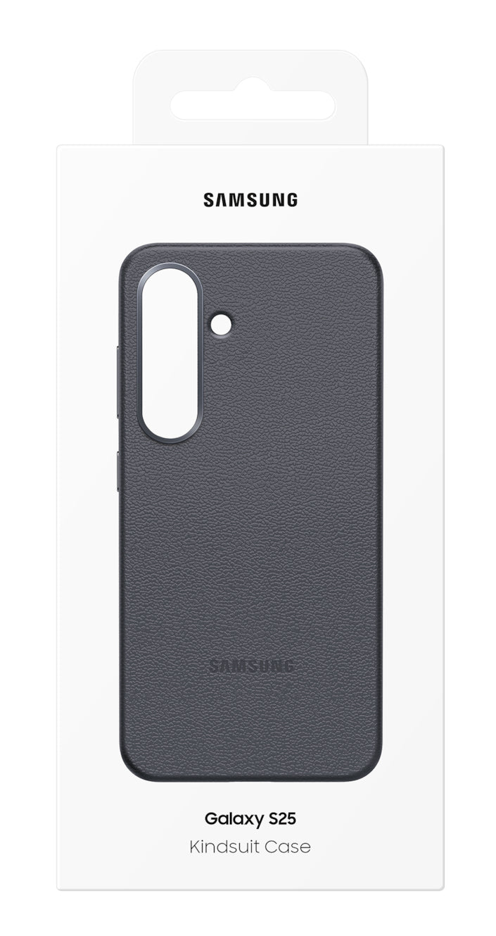 Samsung Kindsuit Backcover – für Samsung Galaxy S25, Leder, schwarz, tropfsicher, kratzresistent