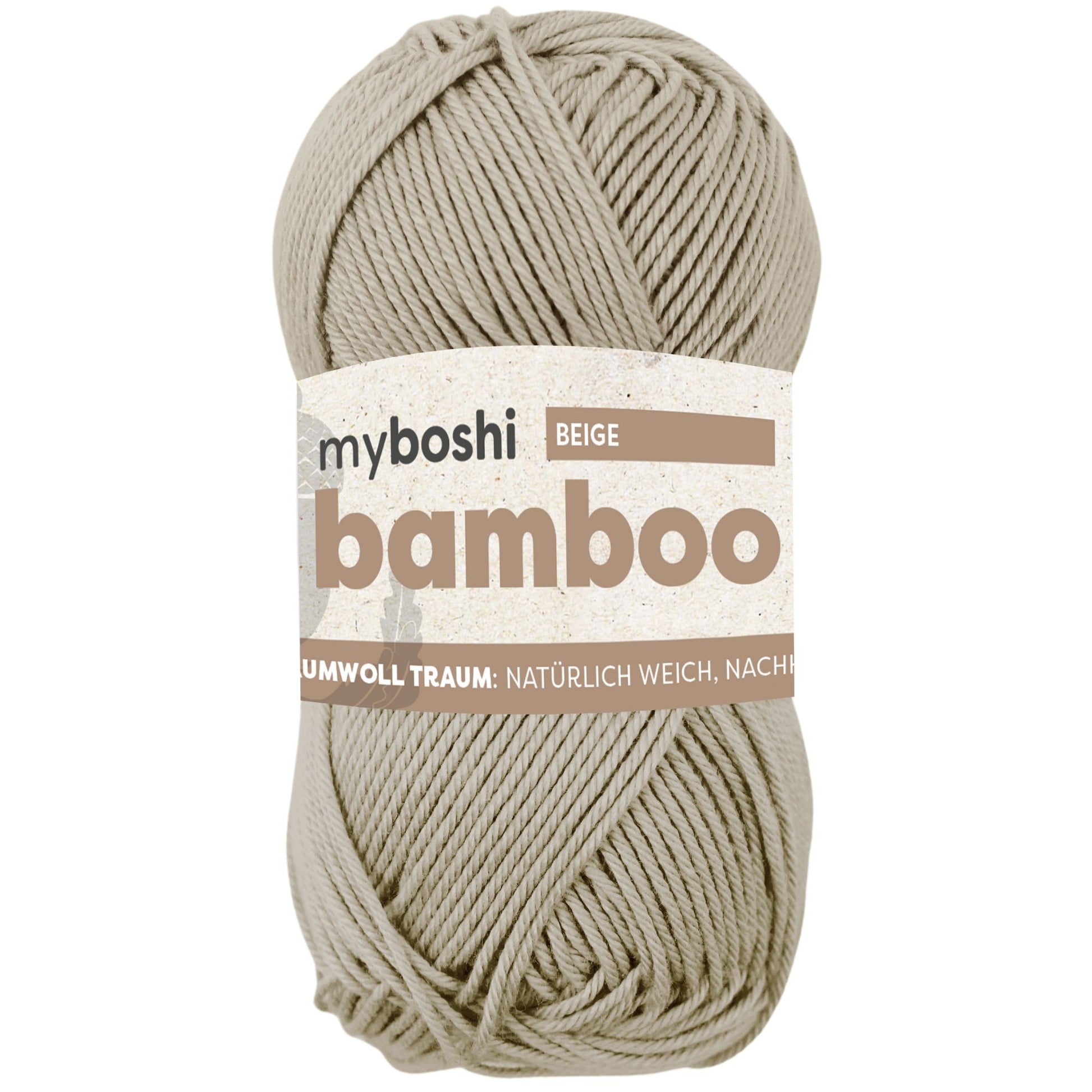 myBoshi Bambuswolle Weiss – 50 g, 125 m, Nadel 4 mm, 60% Bambus/40% Baumwolle, 1 Stk.