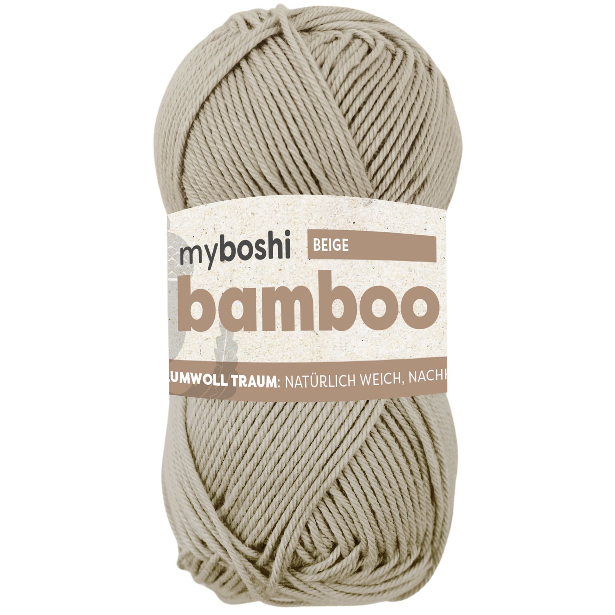 myBoshi Bambuswolle Weiss – 50 g, 125 m, Nadel 4 mm, 60% Bambus/40% Baumwolle, 1 Stk.