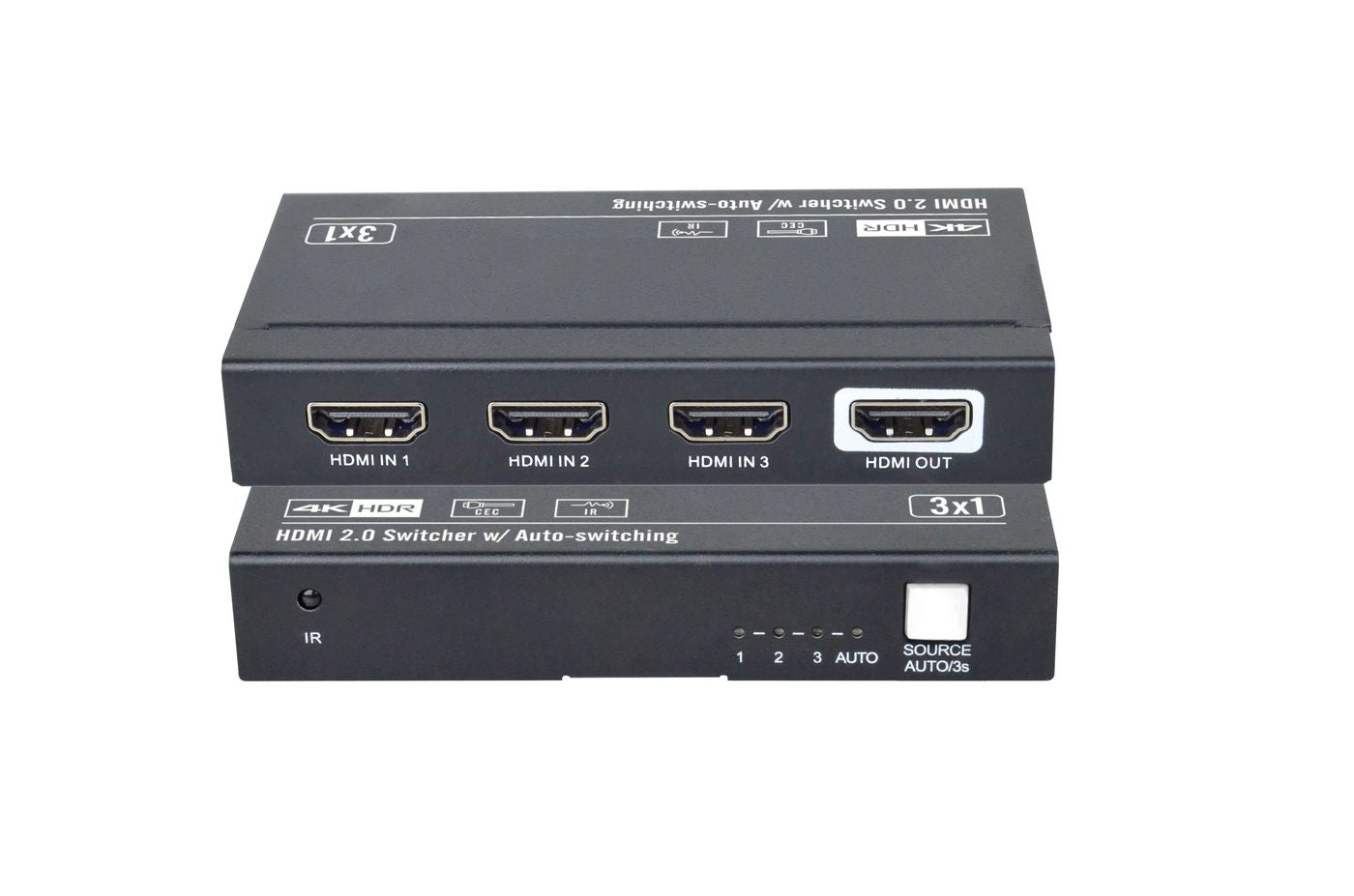 Vivolink VLSW131-8K – HDMI-Switch, 3×1, 8K@60 Hz, CEC, IR