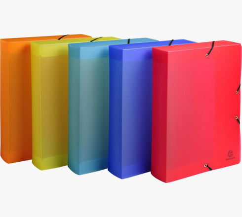 Exacompta Linicolor Archivschachtel – für A4, mit Gummizug, mehrfarbig, PP
