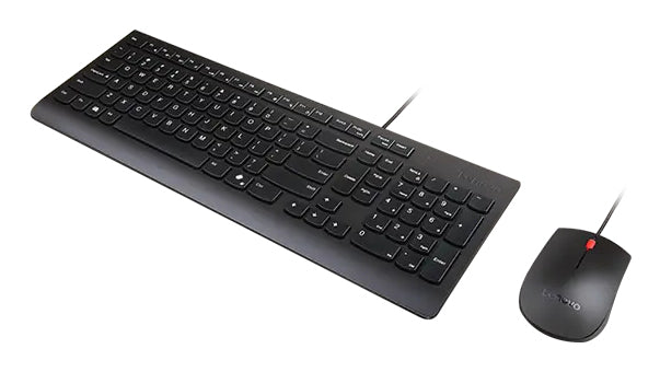 Lenovo Tastatur-Maus-Set – kabelgebunden, USB-A – QWERTY (Nordic) – schwarz