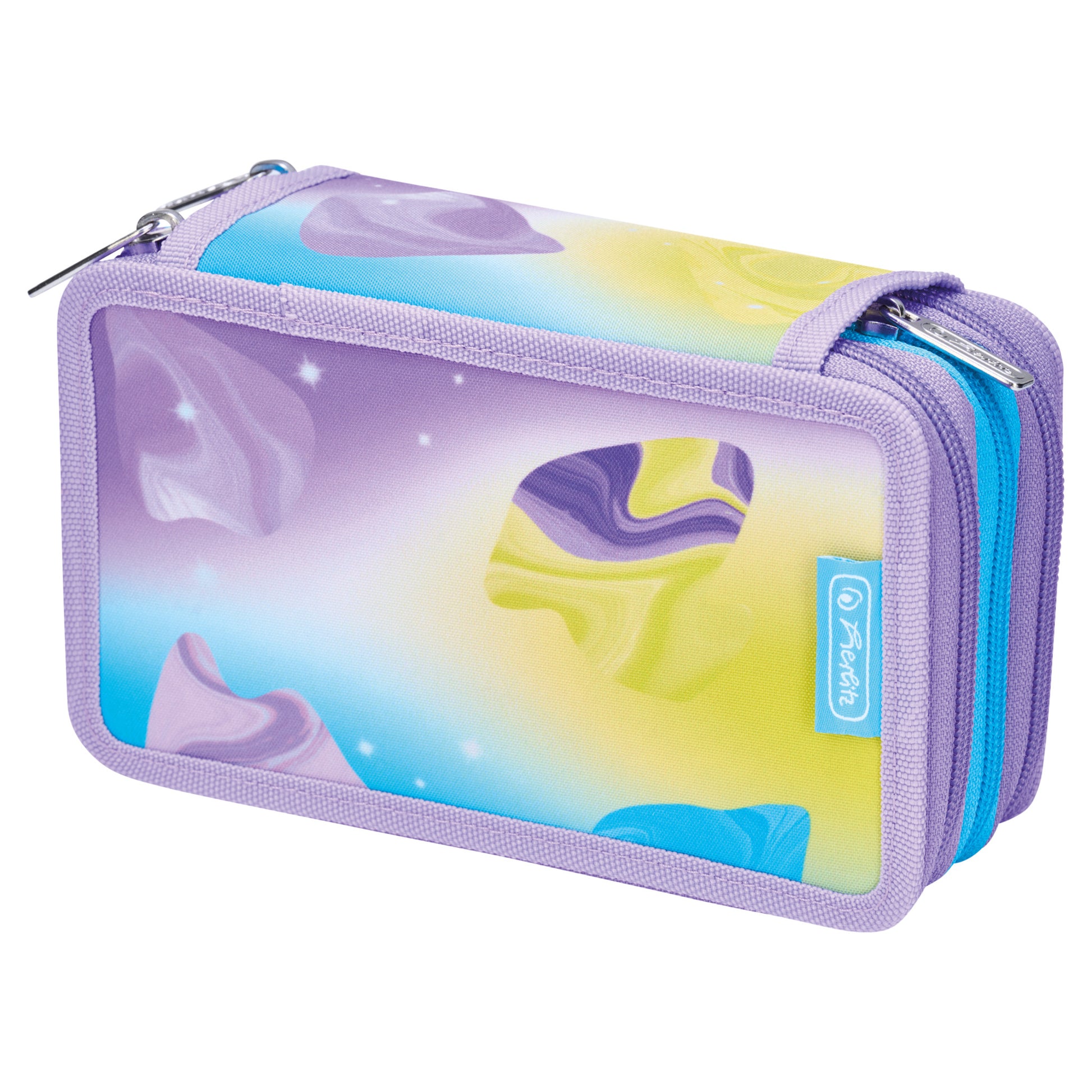 Herlitz TriCase Little Monster – Schüleretui, 3 Klappen, gefüllt (31-teilig), mehrfarbig, 19 × 11,5 × 7 cm