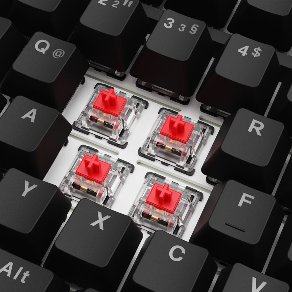 Sharkoon SGK25 – Tastatur 75% – Mechanisch – Verkabelt – QWERTZ (DE) – RGB – Ohne Ziffernblock – Schwarz