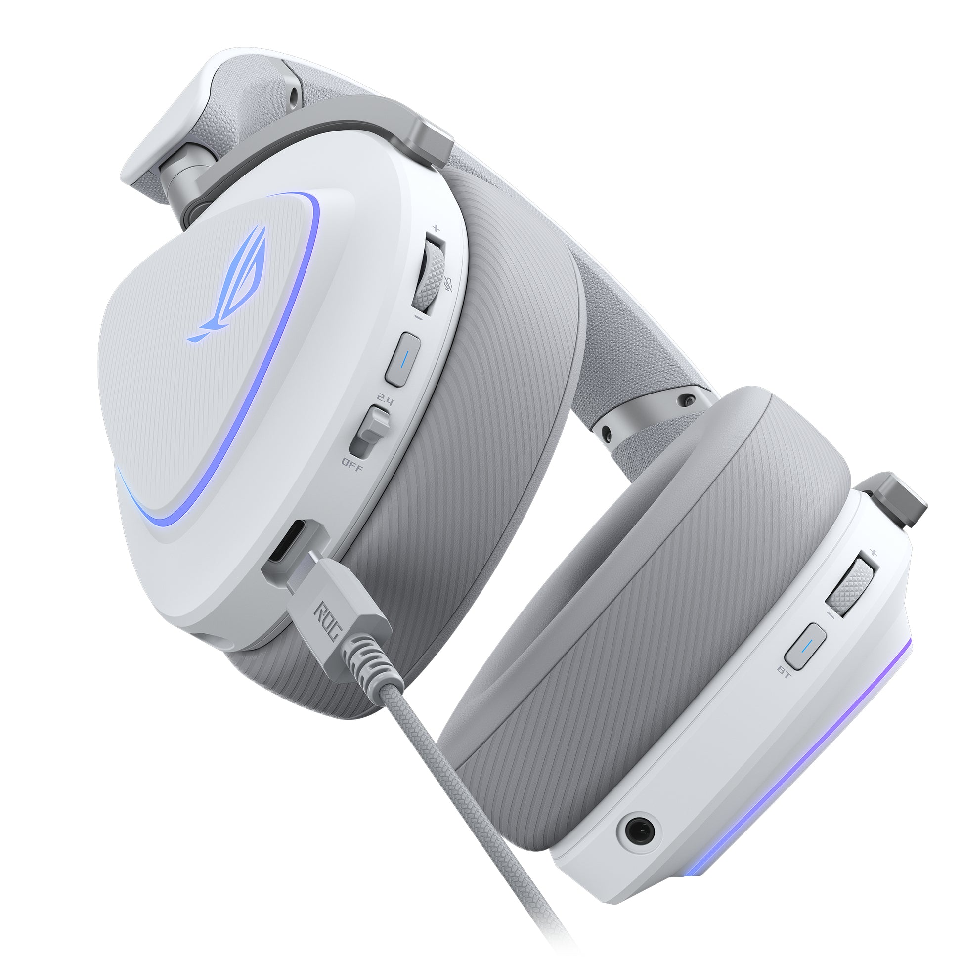 ASUS ROG Delta II WHT – Over-Ear Gaming-Headset – Bluetooth, 3,5 mm, mit Mikrofon – Weiss
