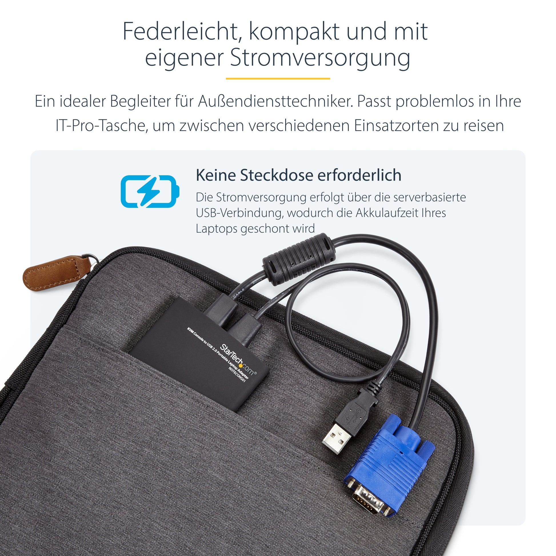 StarTech.com USB-Extender (KVM Crash-Cart Adapter) – VGA, USB 2.0, USB Mini-B/USB A, PS/2 – für Laptop