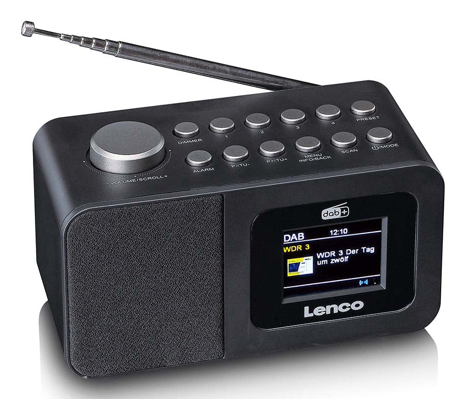 Lenco CR-625BK – DAB+/FM Radiowecker, Bluetooth, Qi-Laden – Schwarz