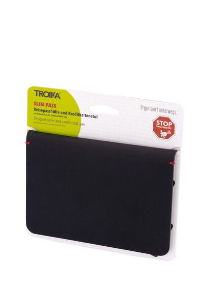 TROIKA Reise-Organizer – Kunstleder, Schwarz, 103 × 145 × 5 mm