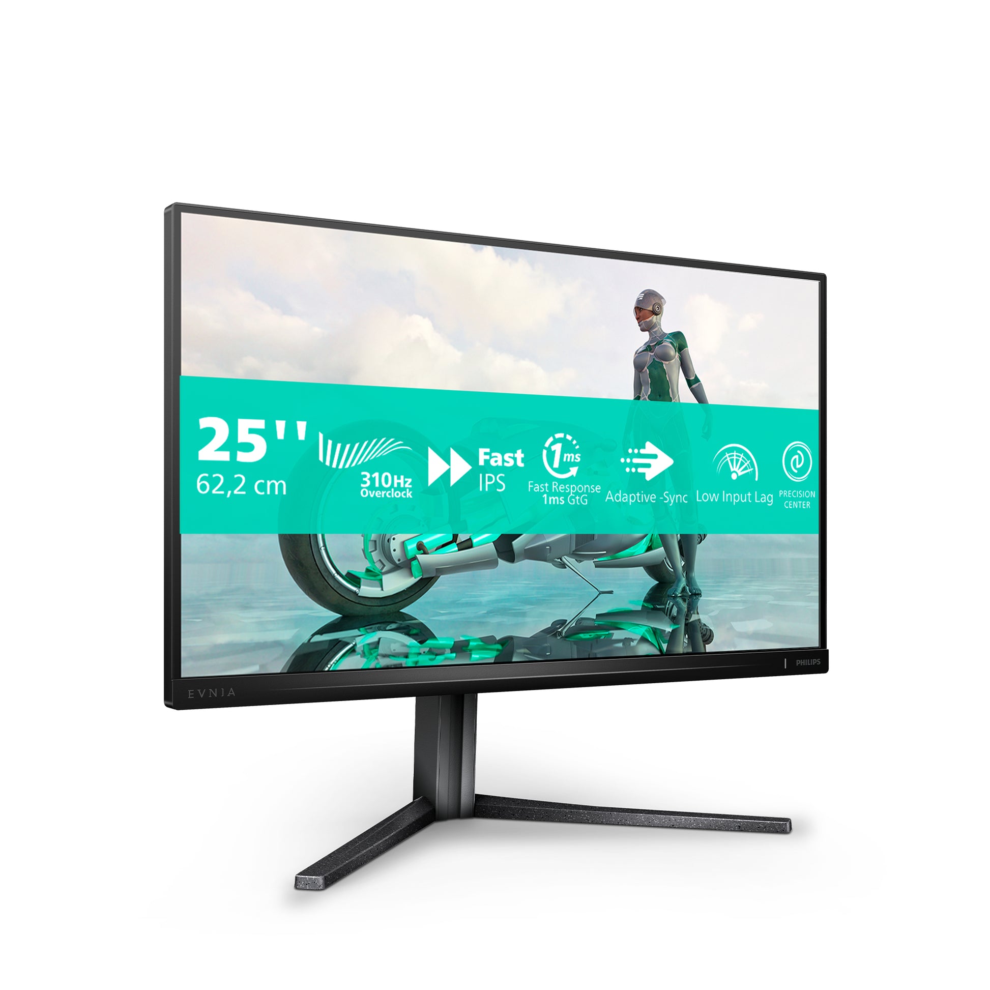 Philips 25 VA Gaming Monitor, 25", IPS, 300 Hz, G-Sync, Entspiegelt, Neigbar, Schwarz