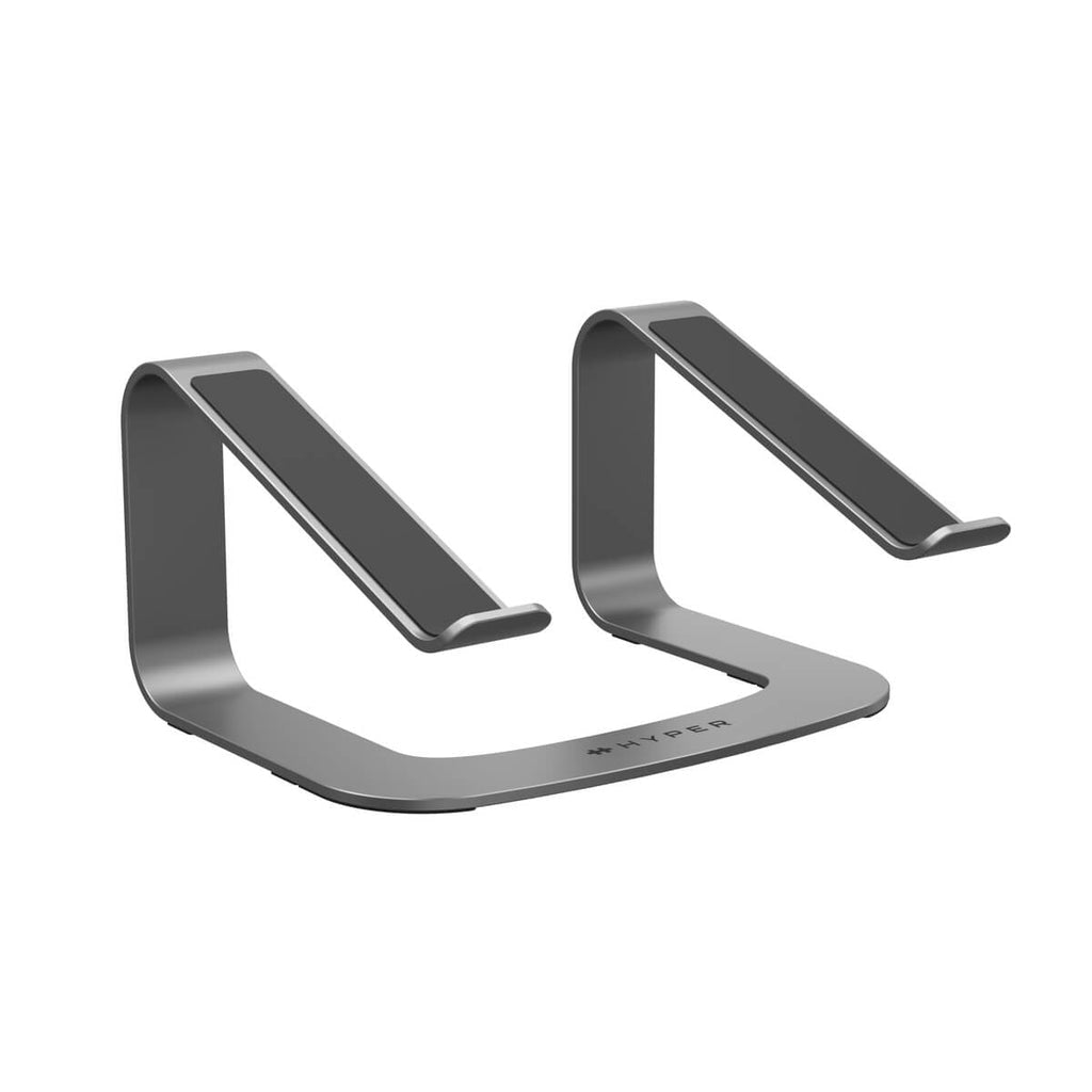 HYPER Laptop-Ständer – bis 16", Aluminium, rutschfeste Oberfläche – Grau