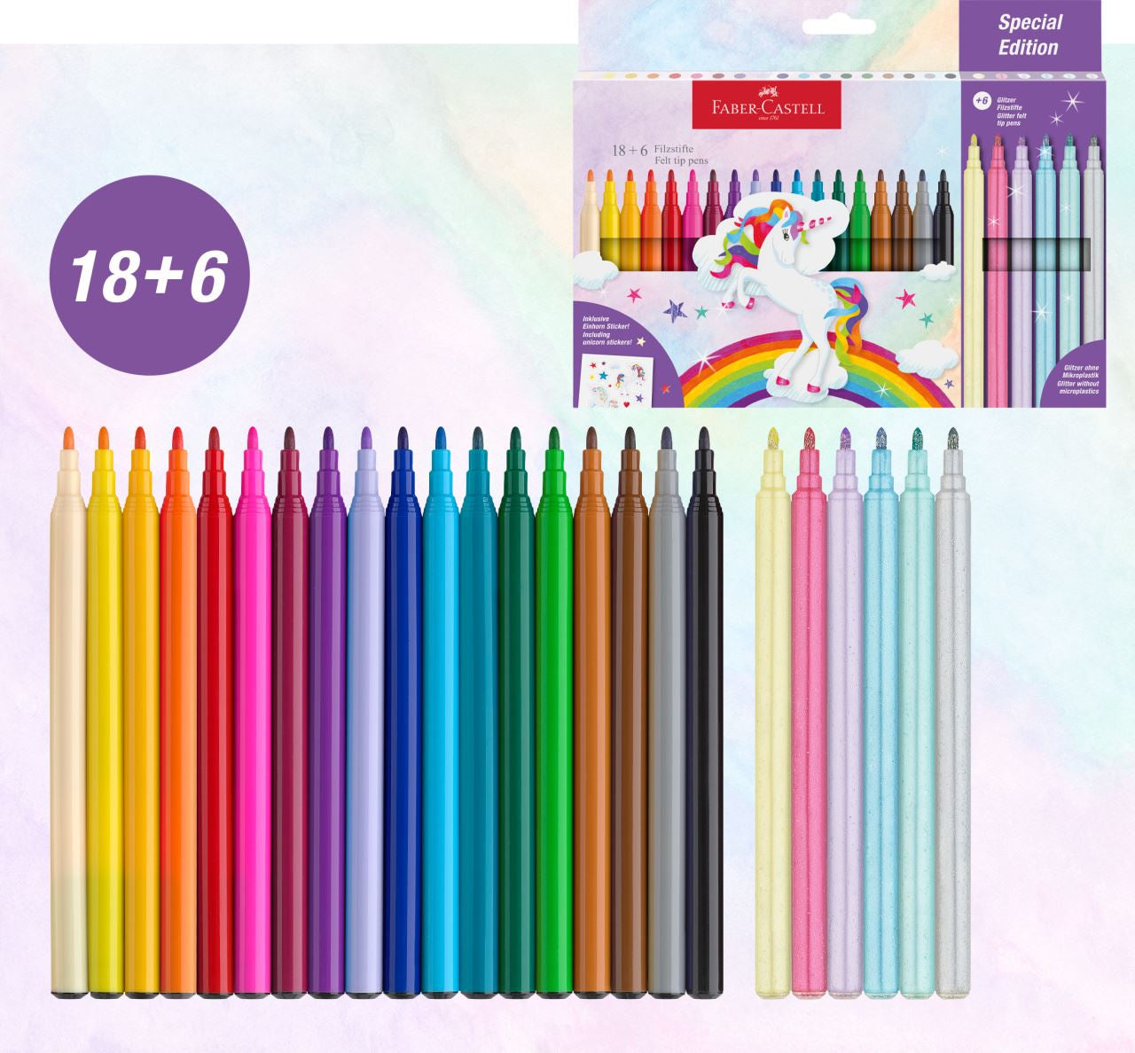 Faber-Castell Filzstifte, Strichbreite 1 mm, 24 Farben