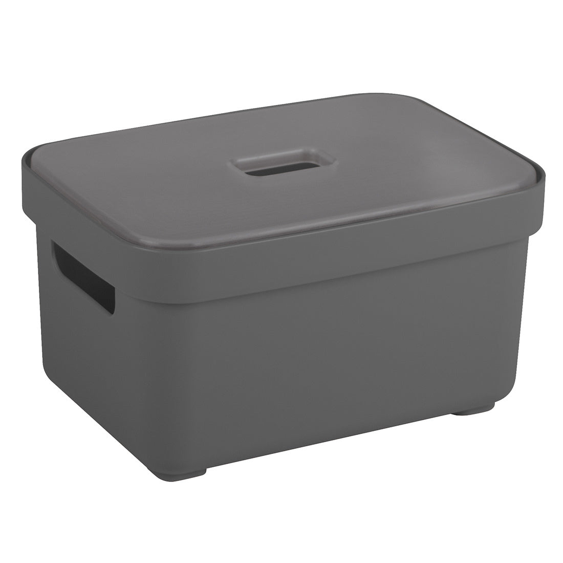 Sigma home Aufbewahrungsbox 2,5 L (ohne Deckel) – Kunststoff – Anthrazit – stapelbar, mit Griff