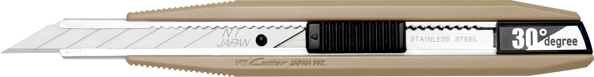 NT Cutter AR30D-WB – Abbrechmesser 9 mm, Edelstahl, einziehbar, Beige