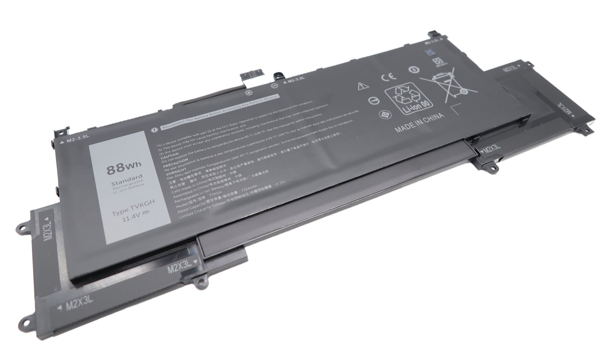 Vistaport Notebook-Akku – für Dell Latitude 9510 2-in-1, Latitude 9510 – 88 Wh, 11,4 V (Li-Ion) – Schwarz