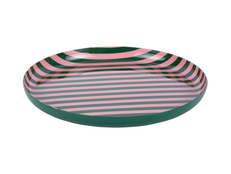 Present Time Vorspeisenteller Animado – Ø 22 cm, H 2 cm, Eisen, Grün/Rosa