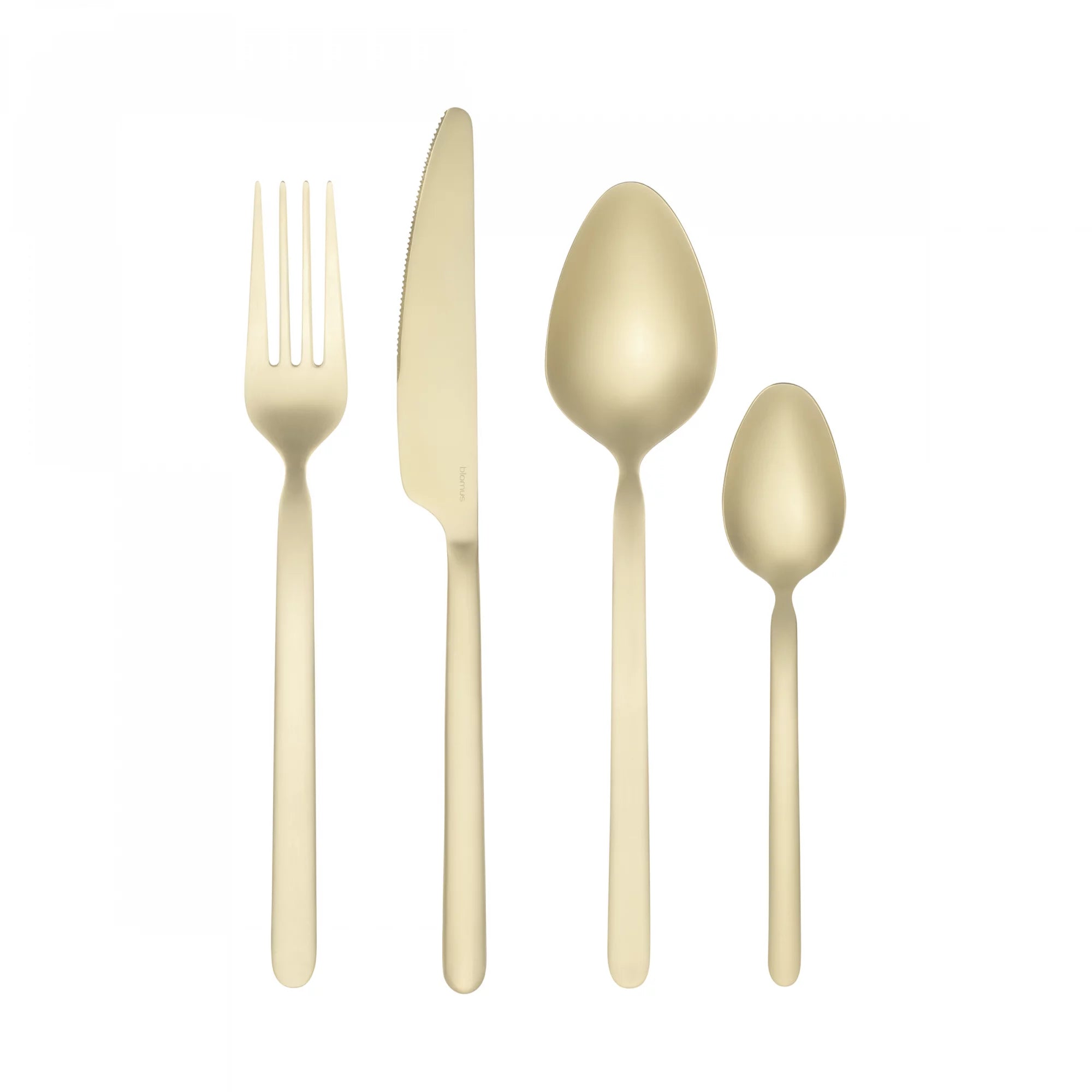 blomus STELLA Besteck-Set – 16-teilig, 20 cm, Edelstahl, Champagner, matt, spülmaschinenfest