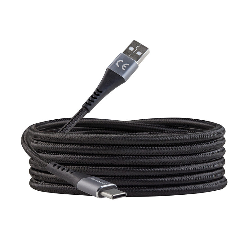 Intenso USB-A auf USB-C Kabel – USB 2.0 (480 Mbit/s) – 1,5 m – PD 60 W – Geflochtenes Nylon – Schwarz