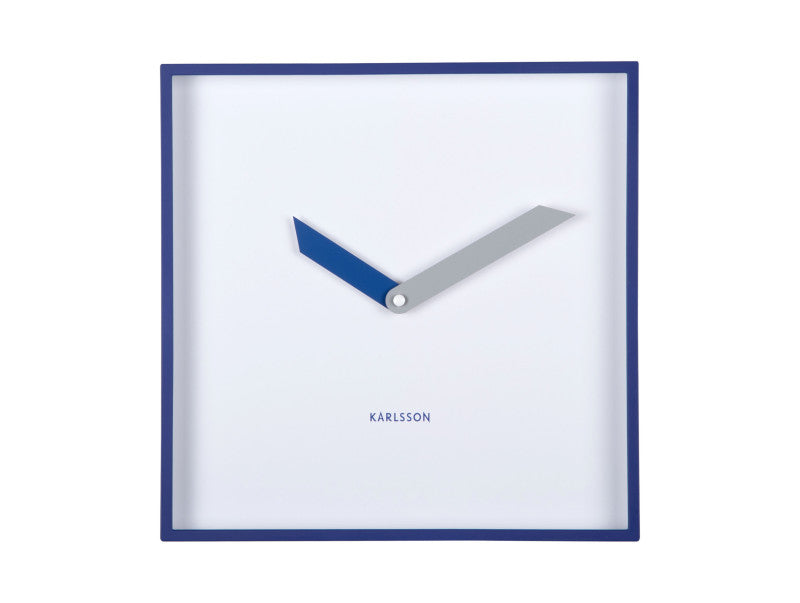 Karlsson Cool Retro Cuadrado Wanduhr – Analog, 28,3 × 28,3 × 4,1 cm, Kobaltblau, Kunststoff