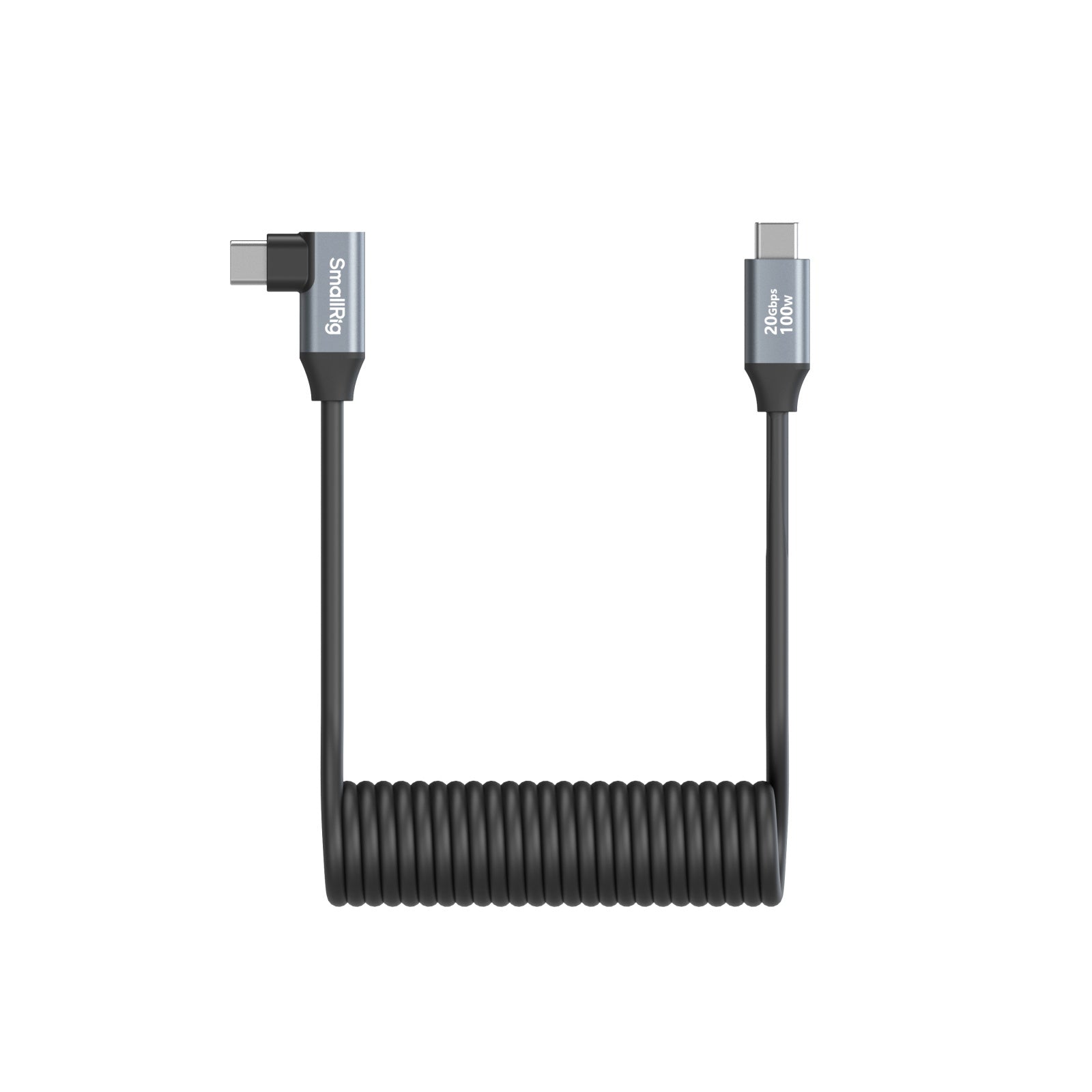 SmallRig USB-C auf USB-C Kabel – USB 3.2 Gen1 5 Gbit/s, 100 W PD, 3,5 m, gerade/abgewinkelt, Spiralkabel