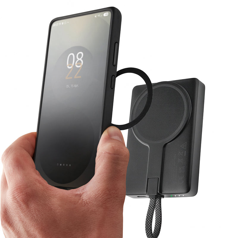 Intenso MC10000 MagSafe Powerbank 10'000 mAh – 20 W PD, 2× USB-C, schwarz/grau