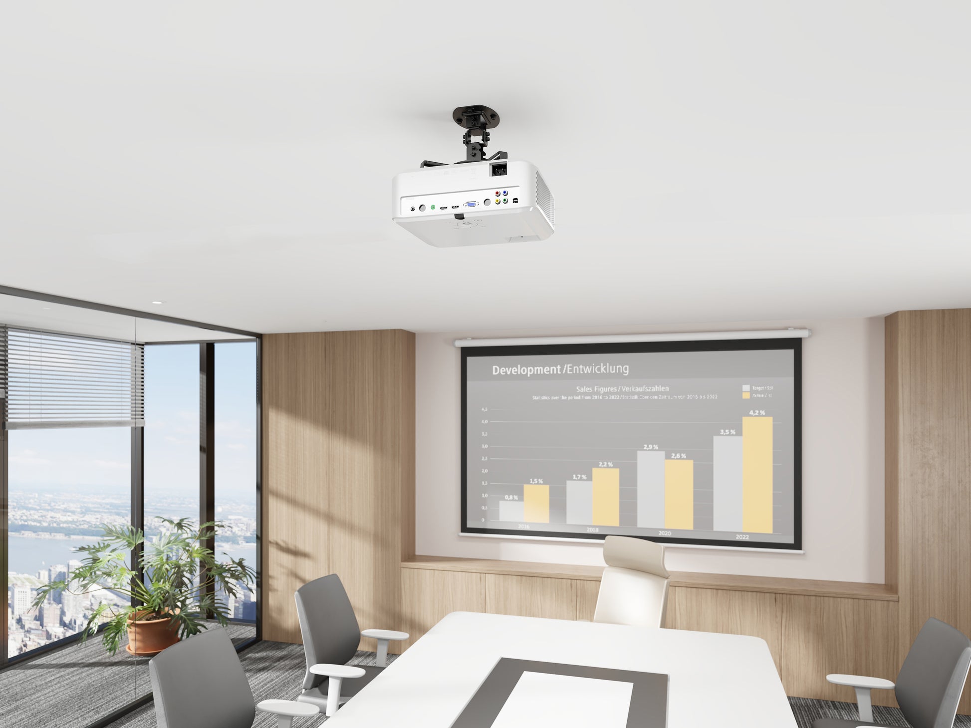 Equip 650705 – Beamer-Deckenhalterung, 13,5 kg, schwenk-/neigbar, 360°, schwarz