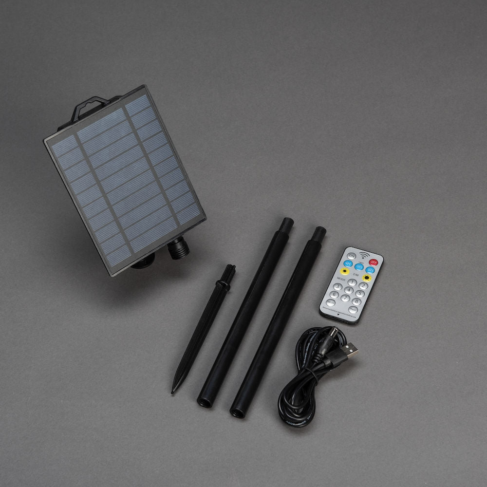 Konstsmide Lichterkette – 14,5 m – 46 lm, 7 W – Bernstein, 1800 K – IP44 – Solarbetrieb – Schwarz, Kunststoff