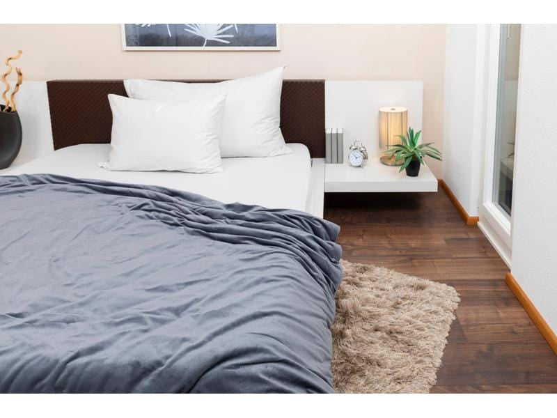 Cocon Gewichtsdecke 6,5 kg, Grau – Öko-Tex Standard 100, Grösse 160 × 210 cm