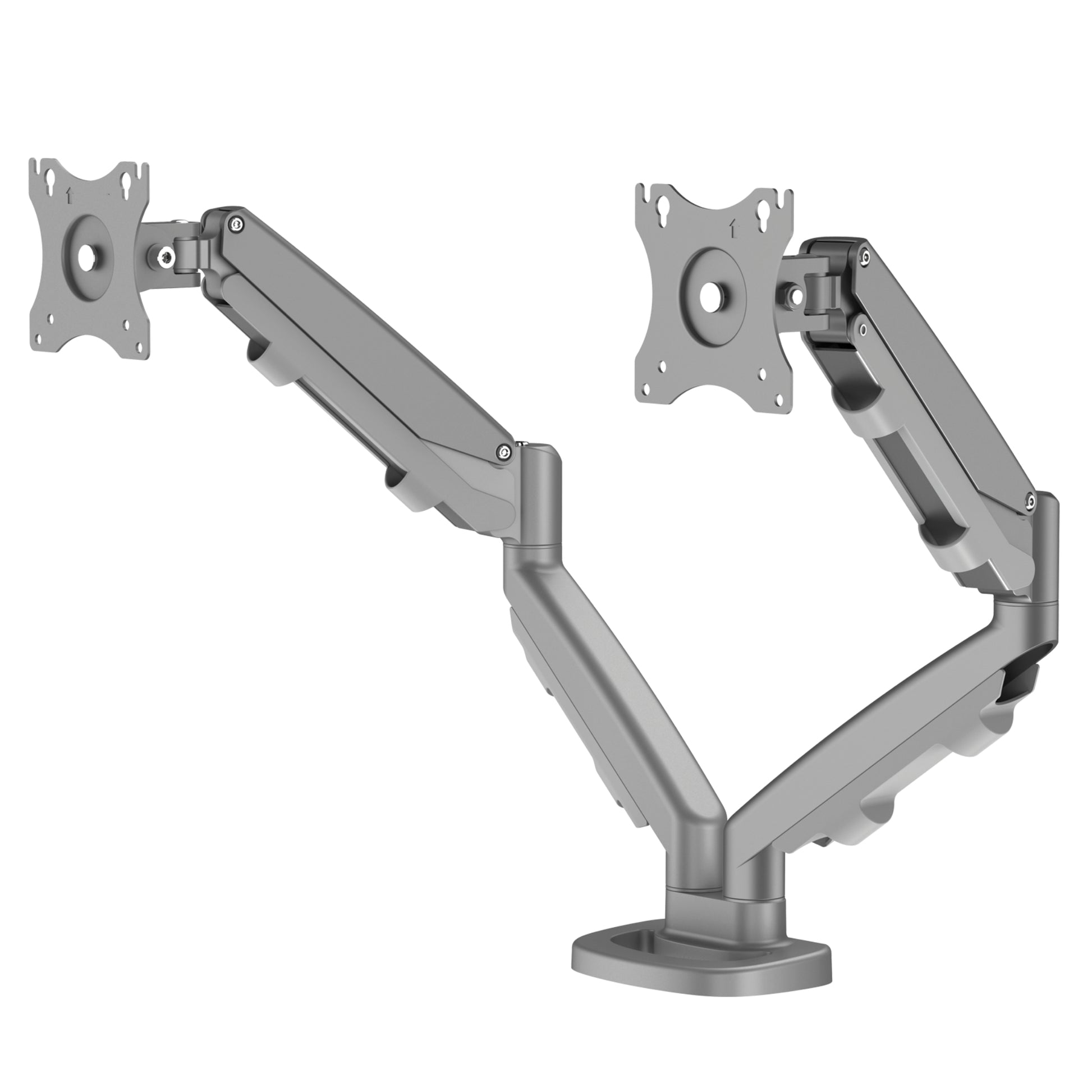 Fellowes Eppa – Monitorarm, Dual, bis 39", VESA 75 × 75/100 × 100 mm, 8 kg, höhenverstellbar, silber