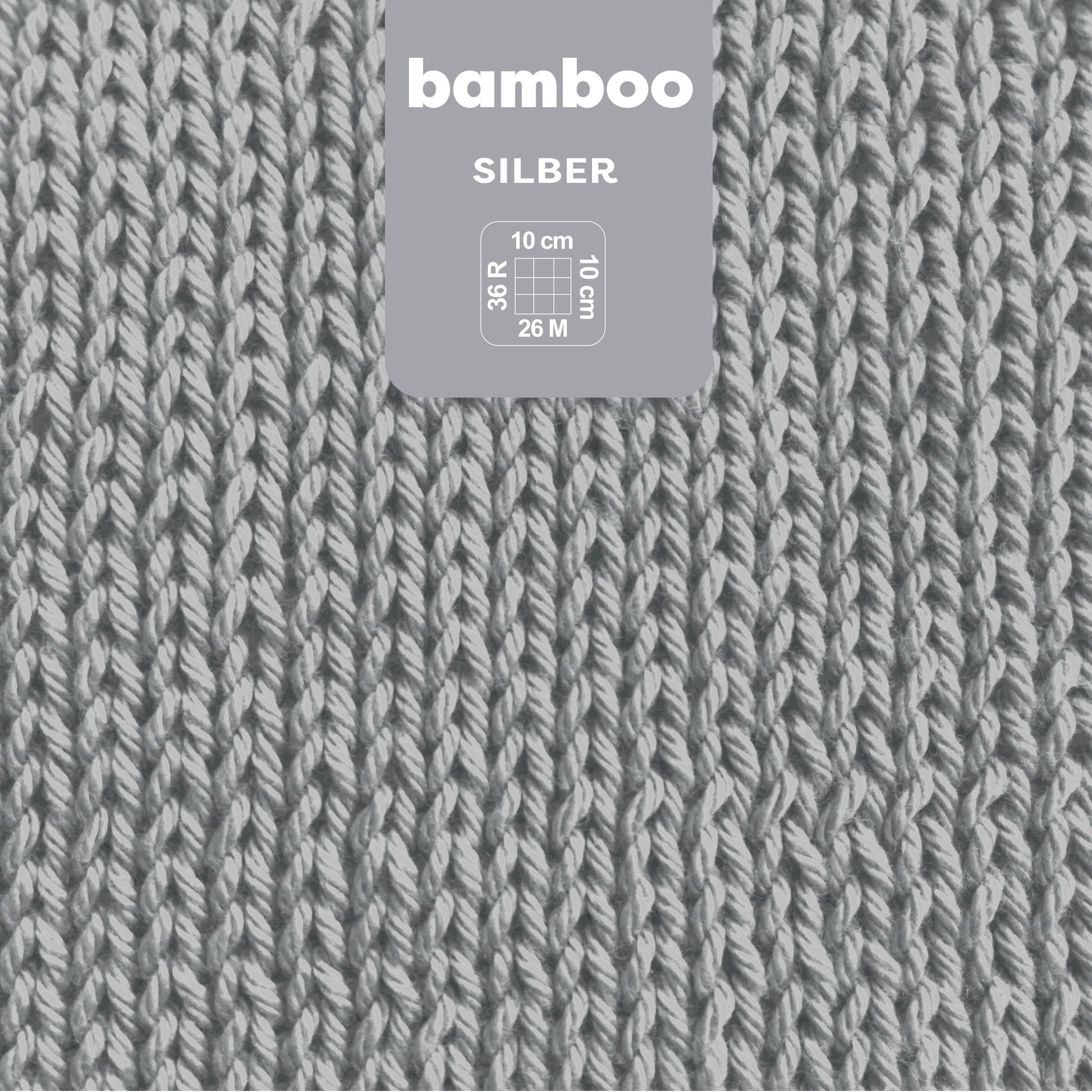 myBoshi Bambuswolle Silber – 50 g, 125 m, Nadel 4 mm, 60% Bambus/40% Baumwolle, 1 Stk.