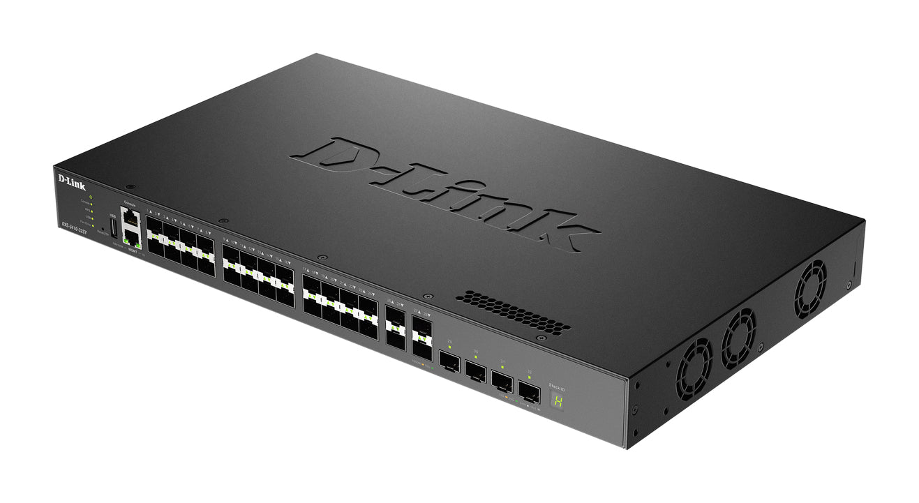 D-Link DXS-3410-32SY/E – Managed Switch – 28×10G SFP+, 4×25G SFP28, L3, 1U