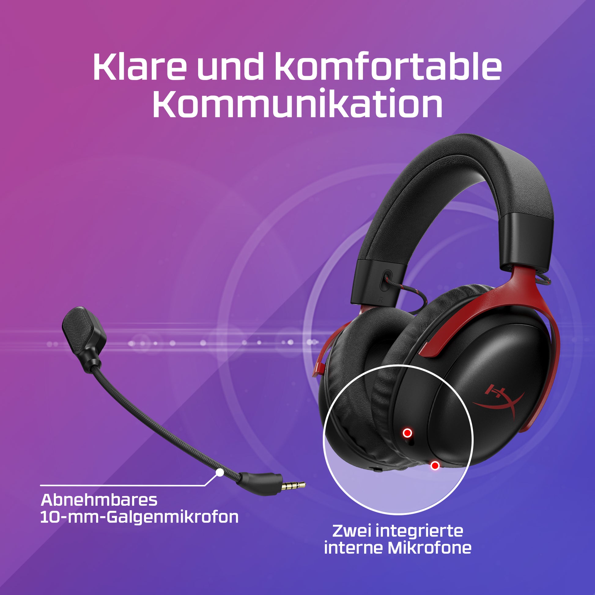 HyperX Cloud III S – Over-Ear Headset – USB-A, Surround-Sound, abnehmbares Mikrofon – schwarz – für Mac