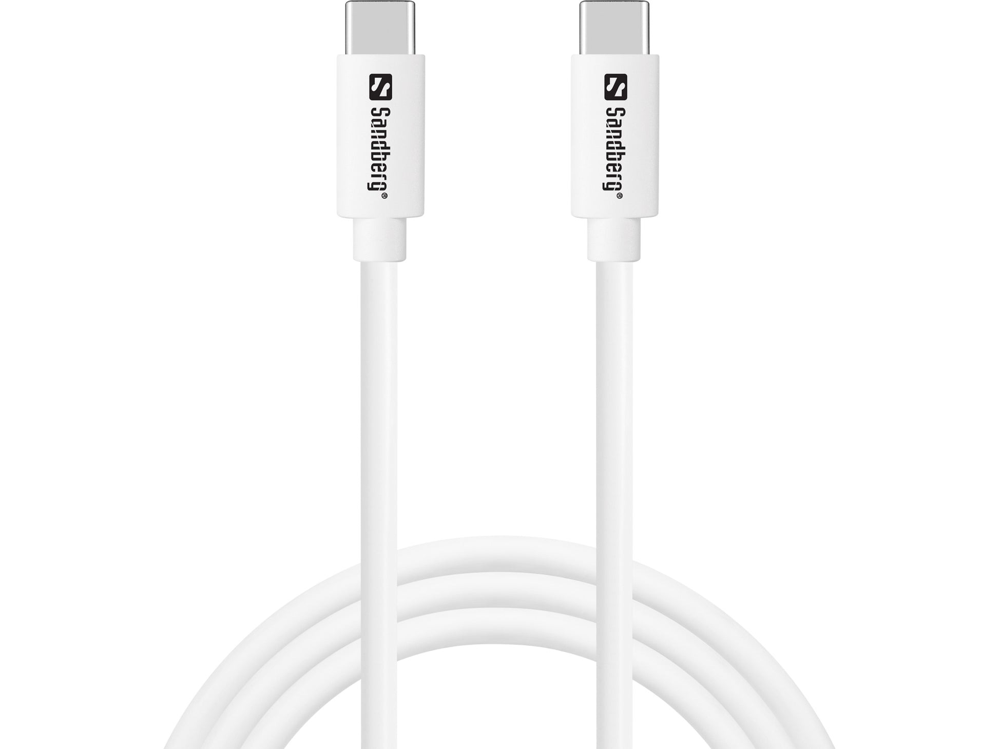 Sandberg USB-C auf USB-C Kabel – USB 3.2 Gen 1 (5 Gbit/s) – 1 m – PD 65 W – Weiss