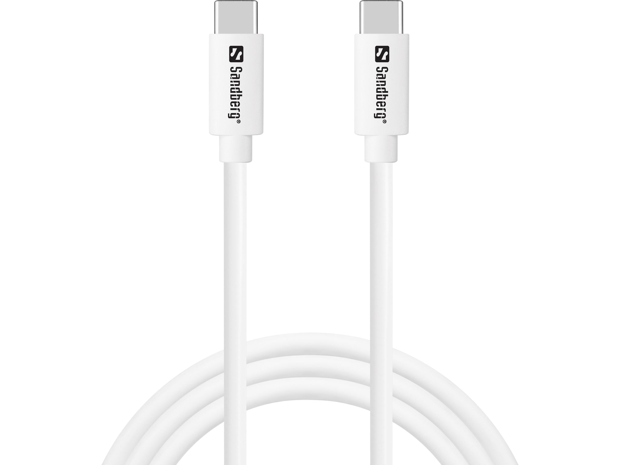 Sandberg USB-C auf USB-C Kabel – USB 3.2 Gen 1 (5 Gbit/s) – 1 m – PD 65 W – Weiss