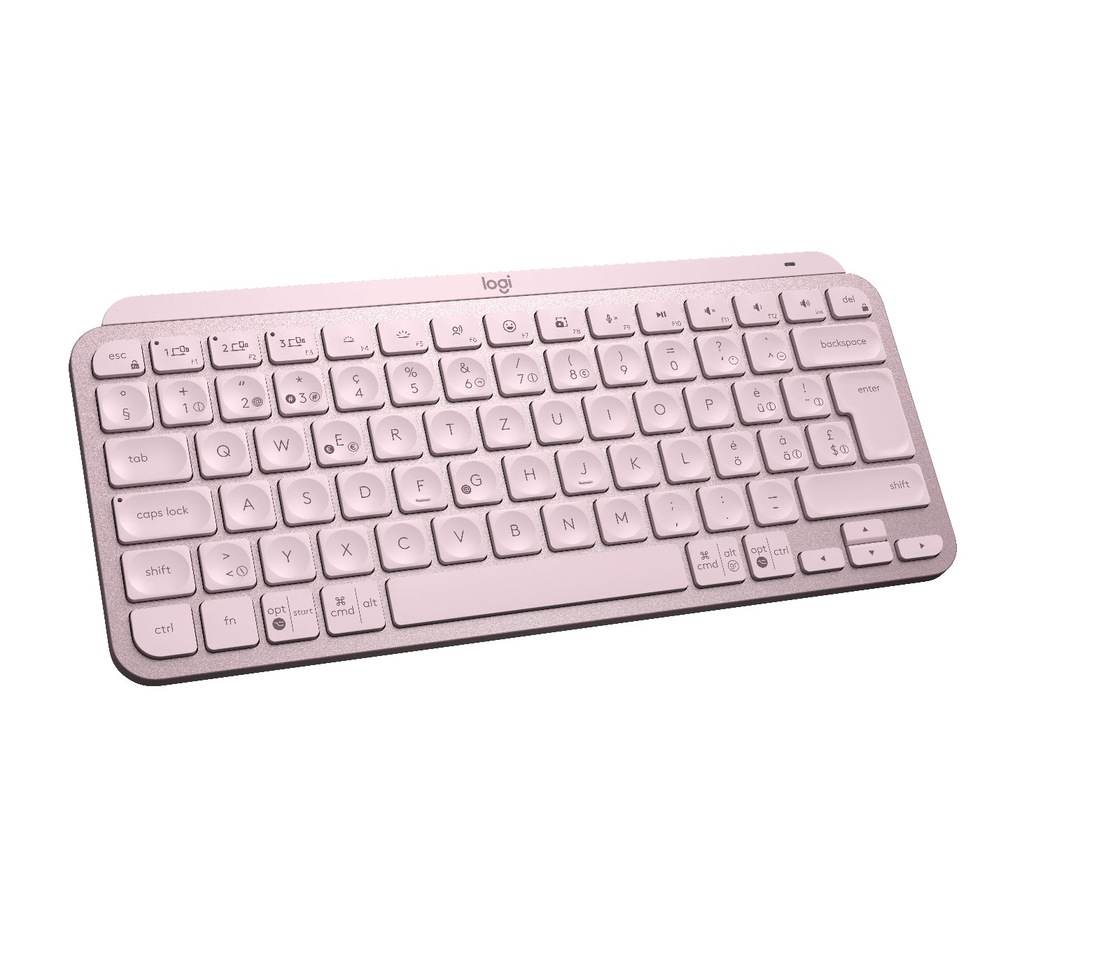 Logitech MX Keys Mini – Tastatur, kabellos, CH-Layout (DE-CH), beleuchtet, Rosa