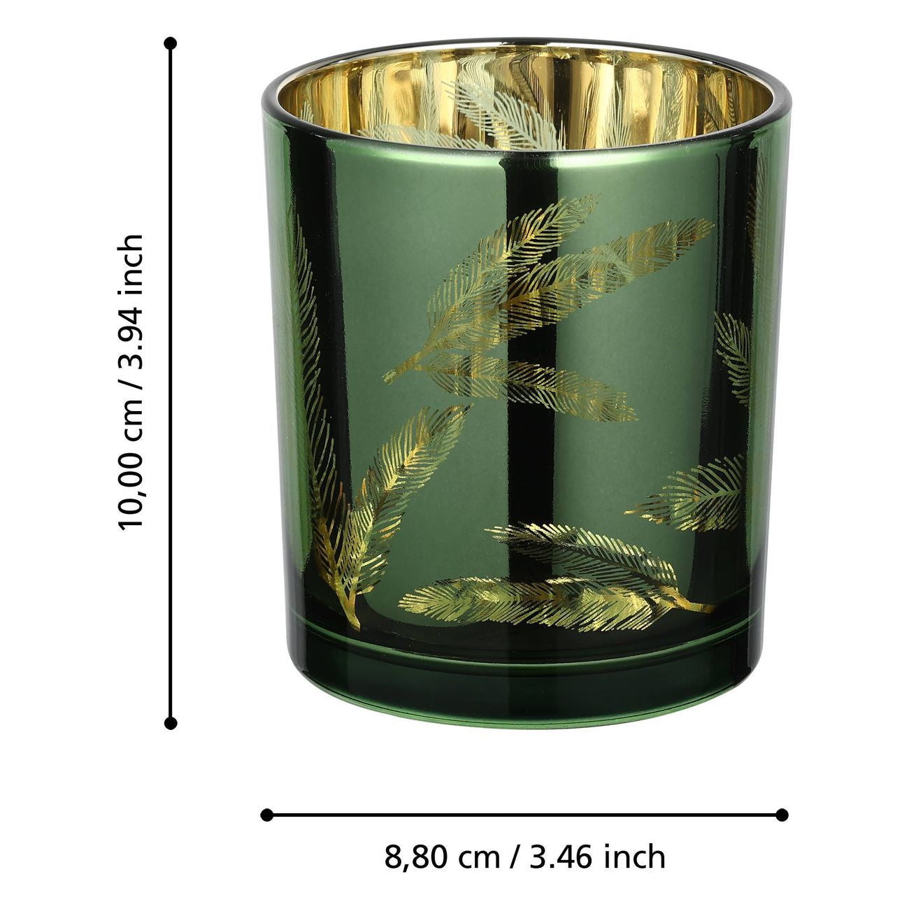 EGLO LUKUT Windlicht – Glas, grün – Ø 8,8 × 10 cm