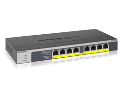 NETGEAR GS108PP – Switch – 8×GbE, PoE+ 123 W, 19" Rack