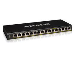 NETGEAR GS316P – Unmanaged Switch – 16× 1G, PoE+, Desktop
