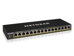 NETGEAR GS316PP – Unmanaged Switch – 16× 1G, PoE+, PoE-Budget 183 W, Desktop