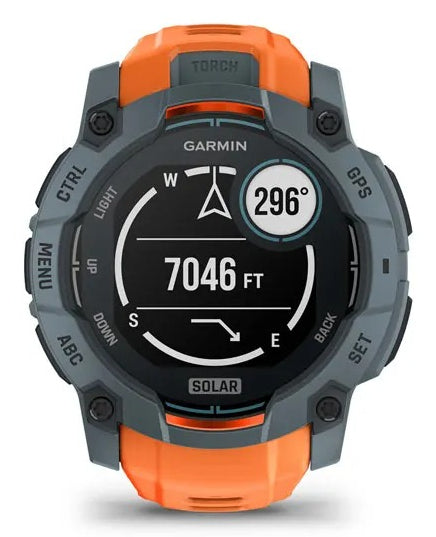 Garmin Instinct 3 Solar – GPS-Smartwatch – 50 mm, GPS, NFC, Orange, Sportarmband