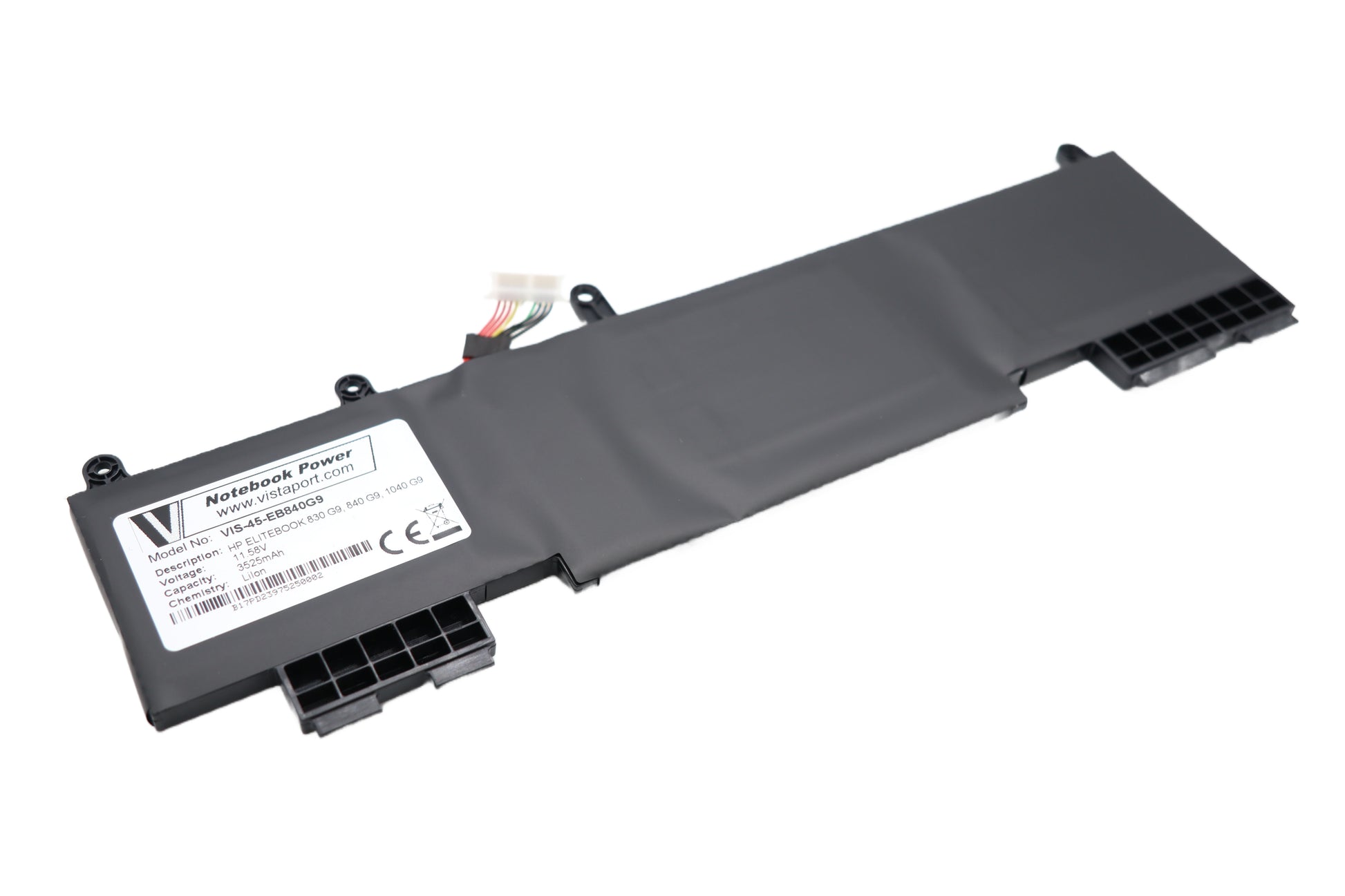 Vistaport Notebook-Akku – für HP EliteBook 830 G9, 840 G9, 1040 G9 – 38 Wh, 11,58 V – Schwarz