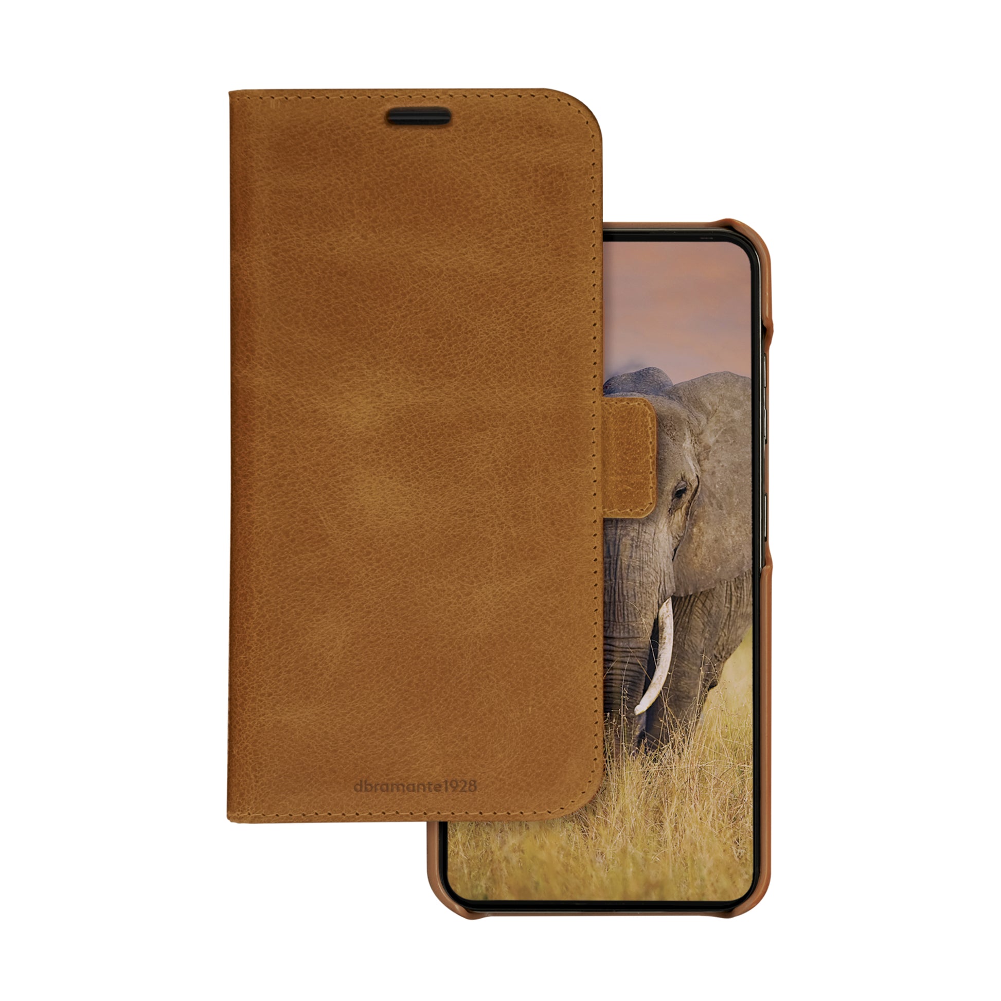 dbramante1928 Lynge Folio – für Samsung Galaxy A55 5G, 3 Kartenfächer, Leder, Tan