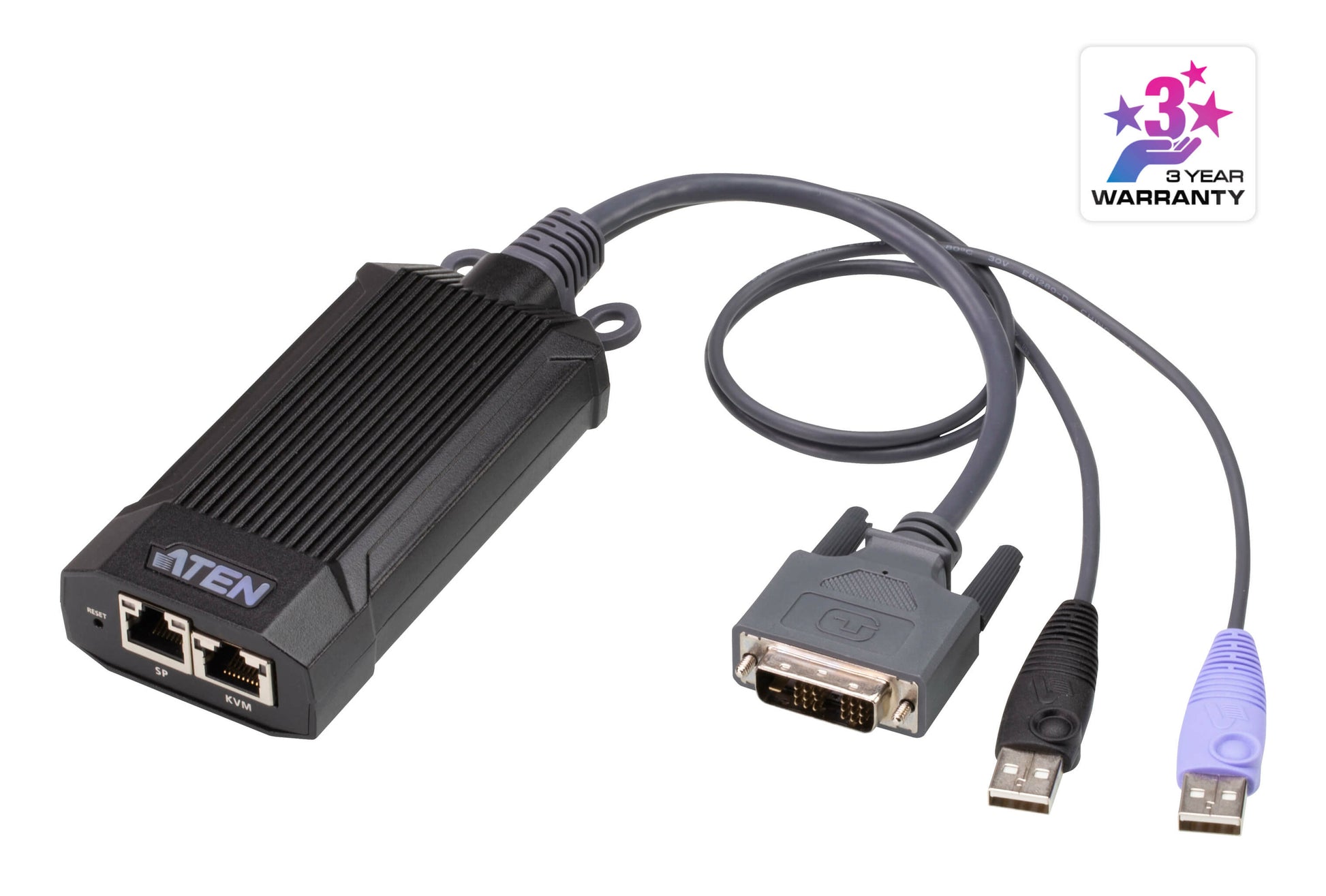 ATEN KG6900T KVM DigiProcessor – DVI, 1920 × 1200 @ 60 Hz, 2× RJ-45 (10/100/1000Base-T), bis 100 m – Schwarz