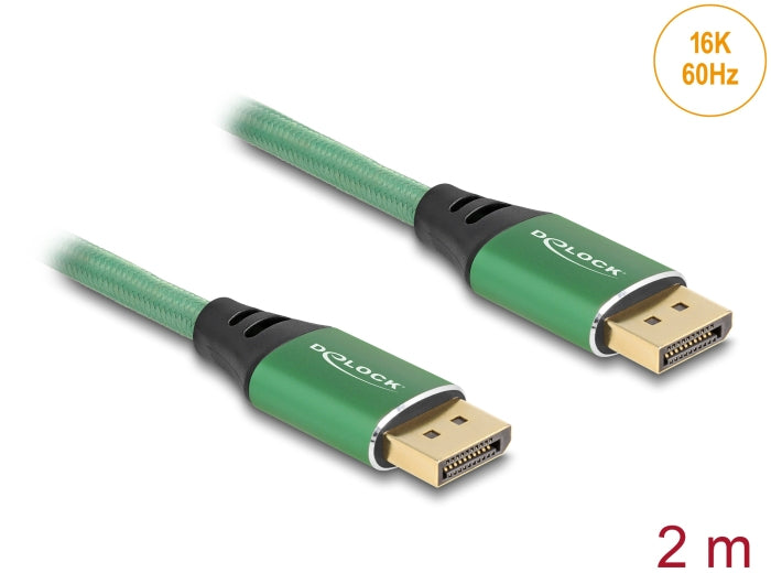DeLOCK DisplayPort Kabel DP 2.1 16K 60 Hz – 2 m – Grün