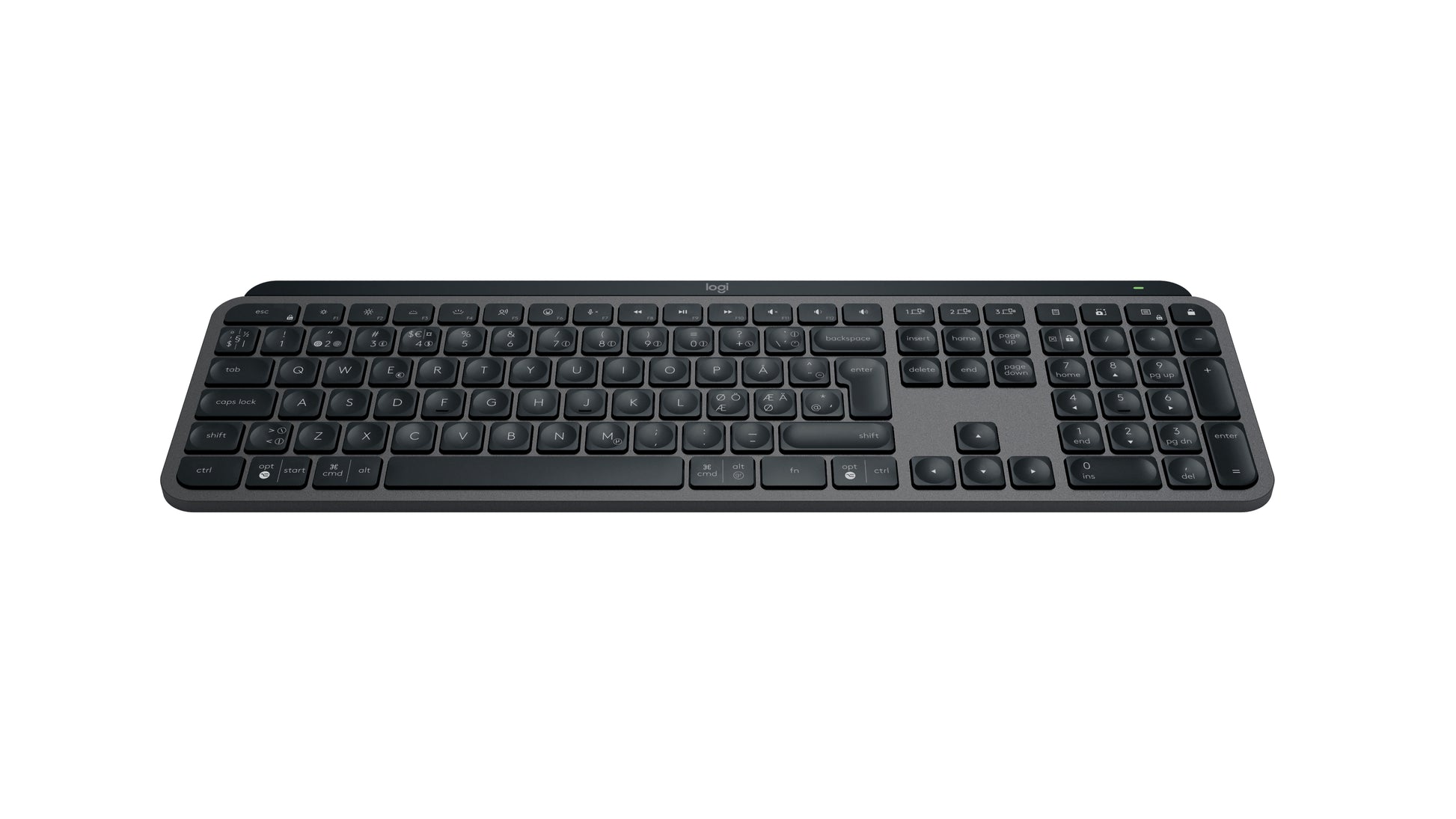 Logitech MX Keys S – Tastatur, kabellos (Bluetooth/2,4 GHz), Graphit