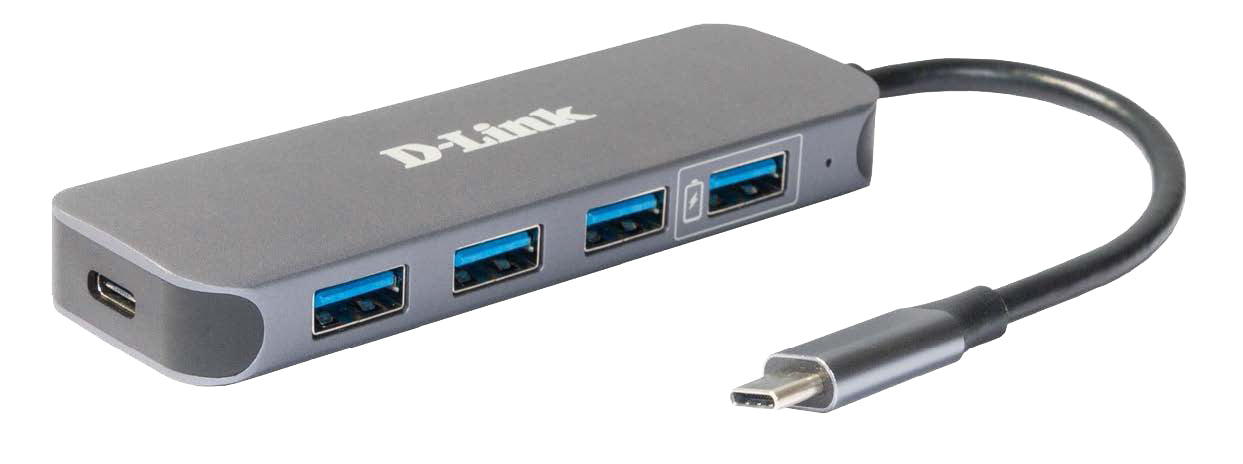 D-Link DUB-2340 USB-Hub – USB-C, 4× USB-A, 1× USB-C, 60 W PD, für Windows/Mac/ChromeOS