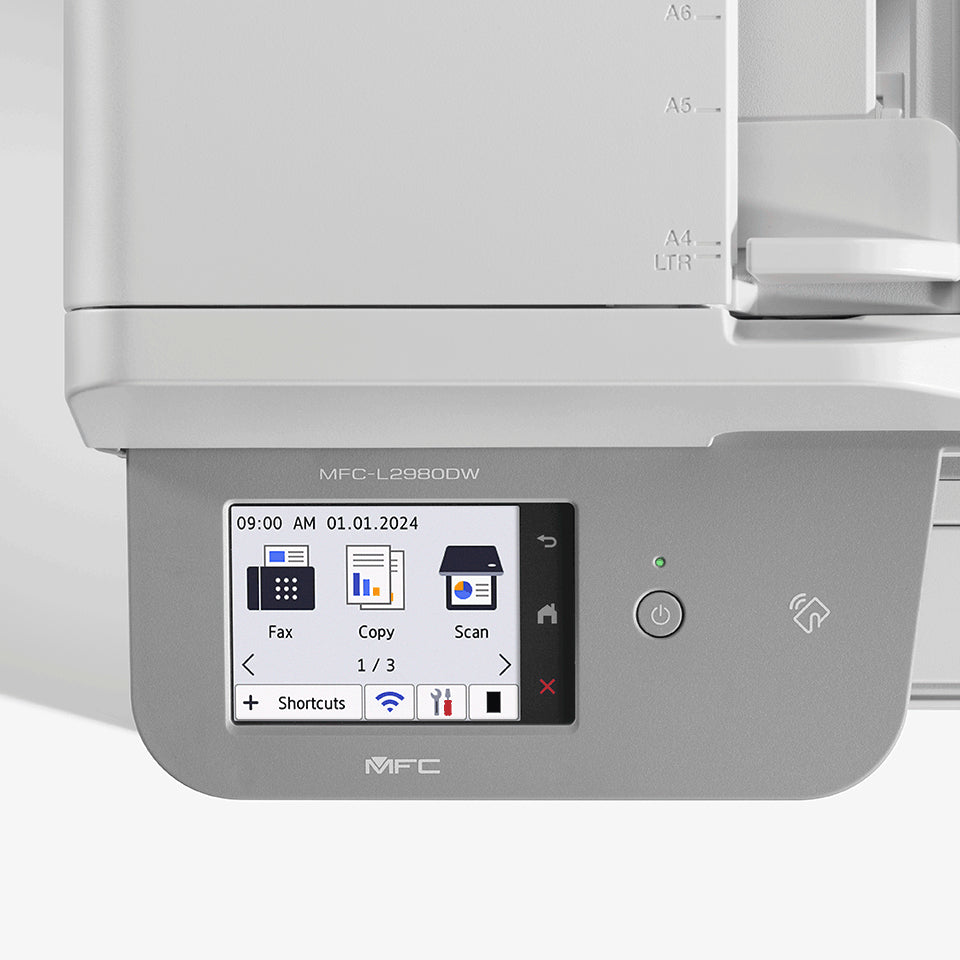 Brother MFC-L2980DW – S/W Laser-MFP A4, 4-in-1 – USB – Duplex, ADF – 34 Seiten pro Minute S/W