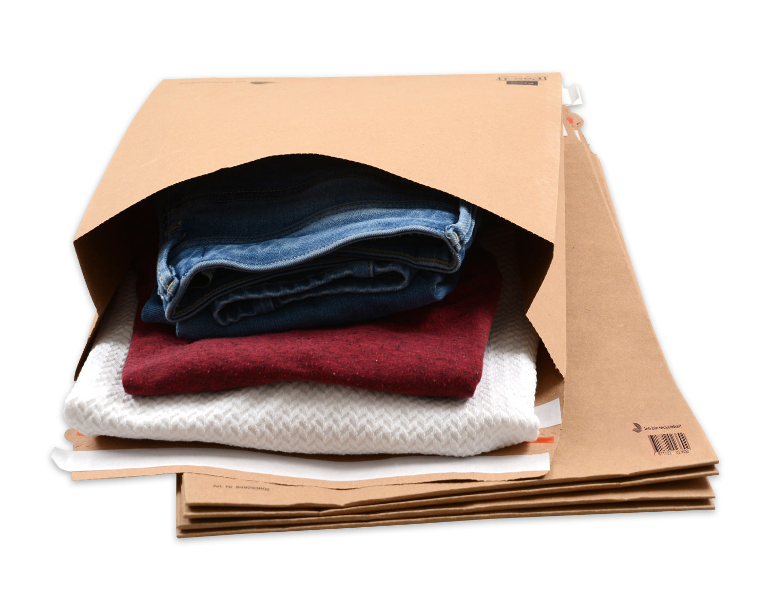 Elco Papierversandtasche – 450 × 545 × 80 mm, Seiten- und Bodenfalte, Braun, Einsteckverschluss – 100 Stück
